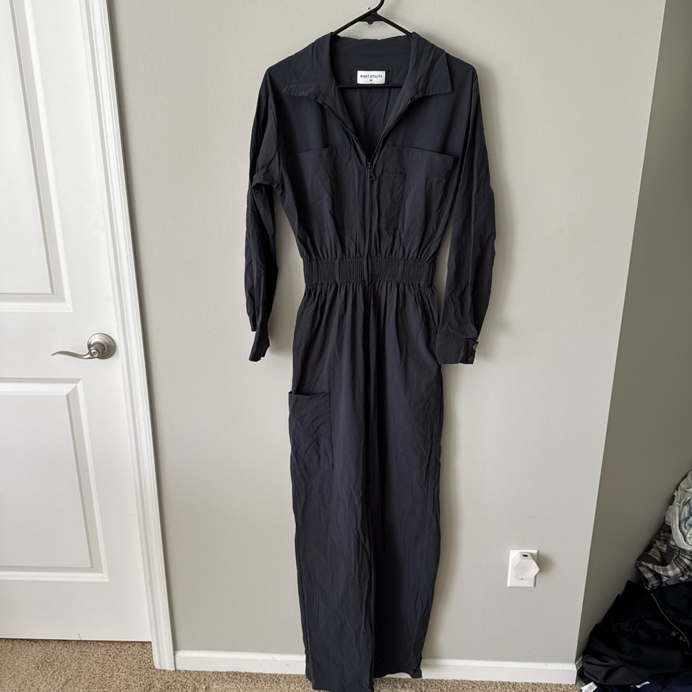 Rivet Utility Charcoal Jumpsuit